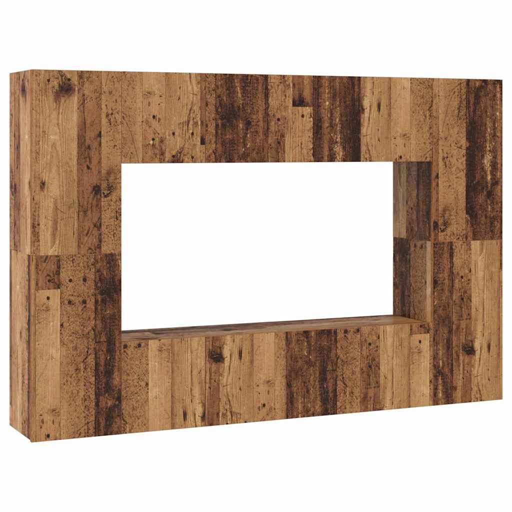 TV Cabinet Set 8 pcs Old wood 60 x 30 x 30 cm Engineered wood
