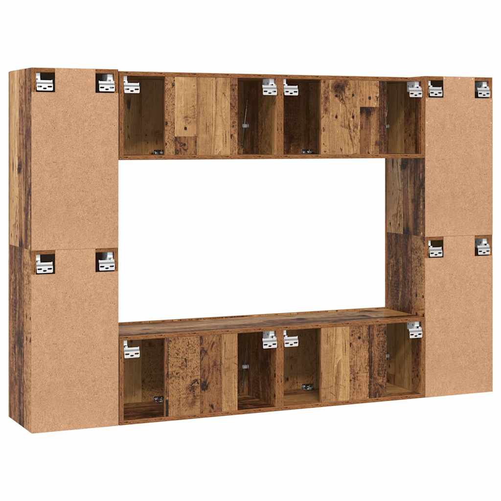 TV Cabinet Set 8 pcs Old wood 60 x 30 x 30 cm Engineered wood