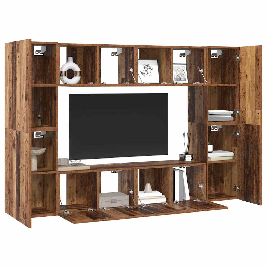 TV Cabinet Set 8 pcs Old wood 60 x 30 x 30 cm Engineered wood