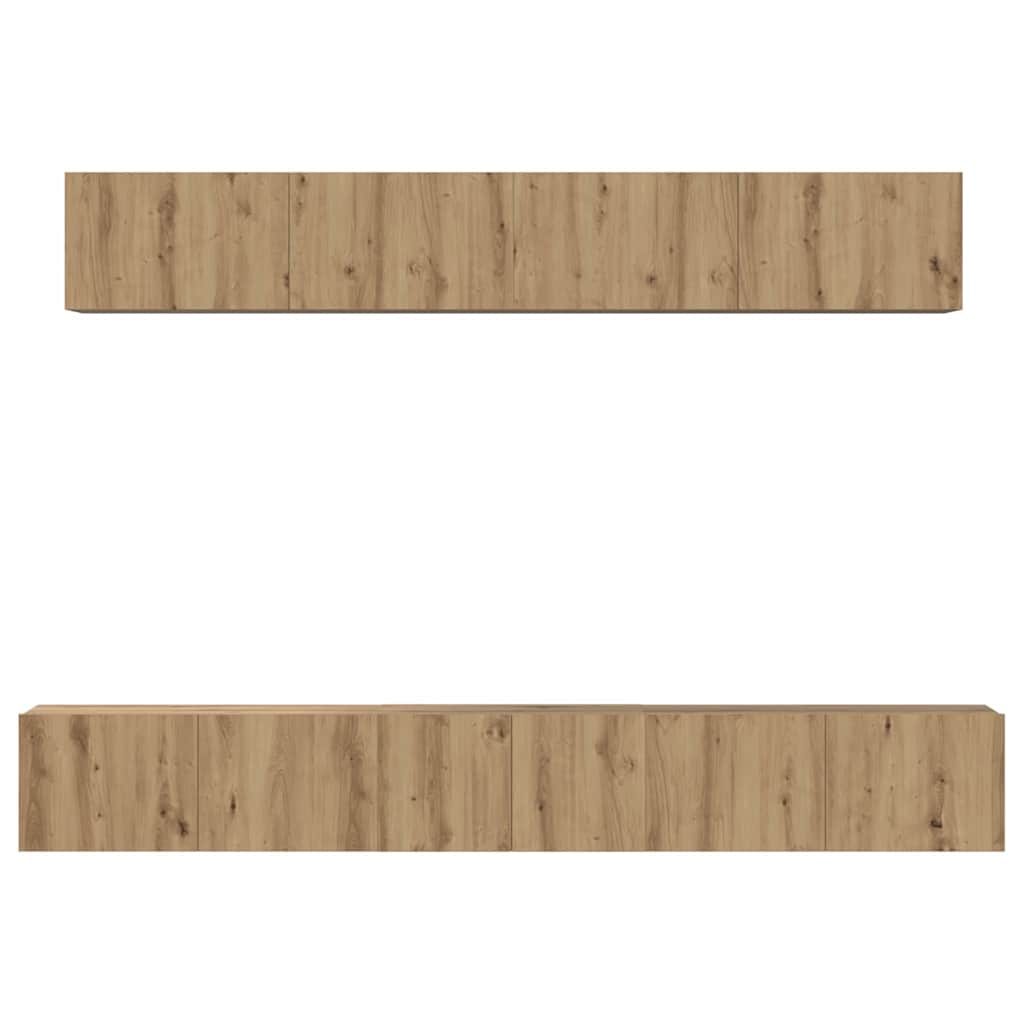 TV Cabinet Set Wall-mounted 5 pcs Artisan oak Engineered wood