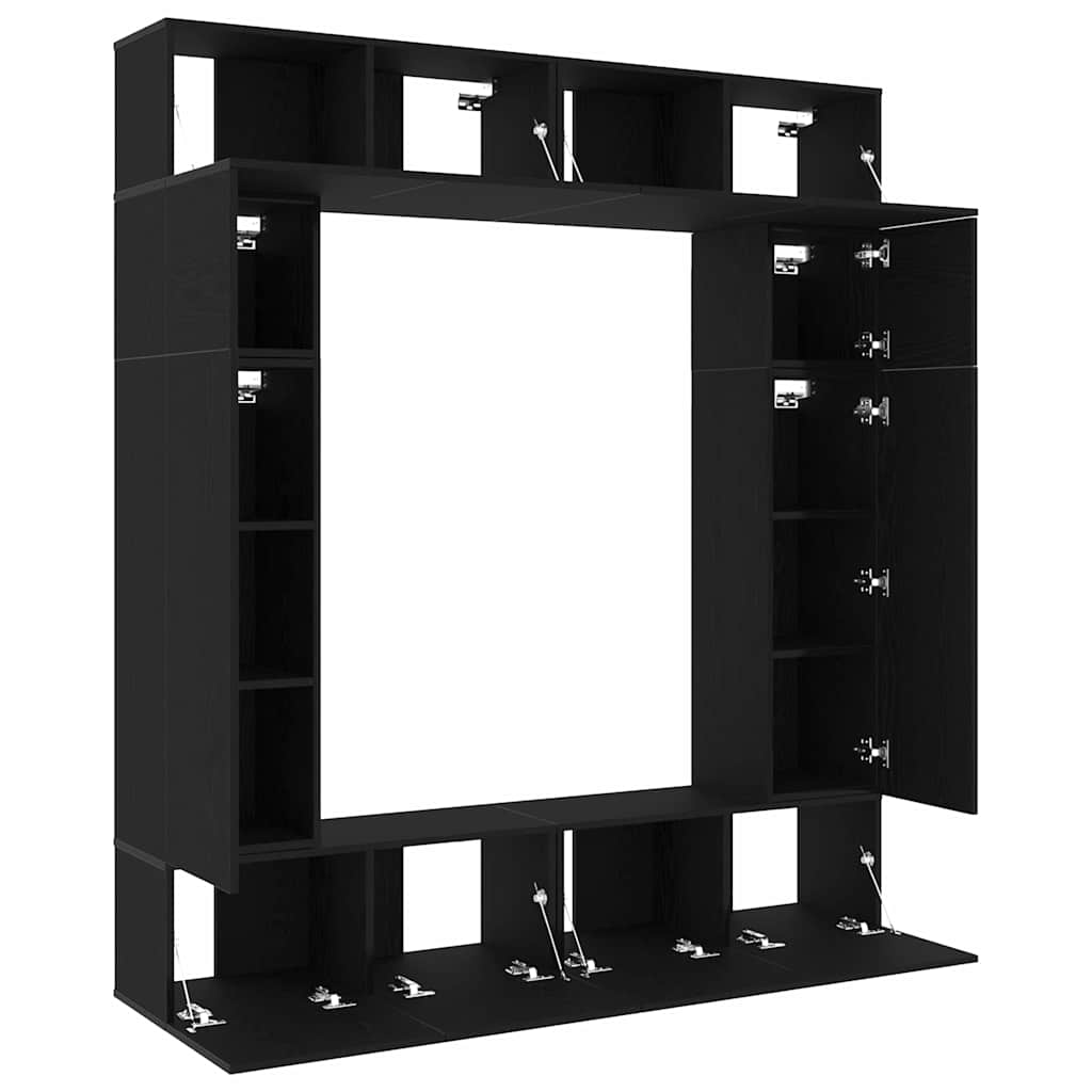TV Cabinet 8 pcs Black 80 x 30 x 30 cm Engineered wood