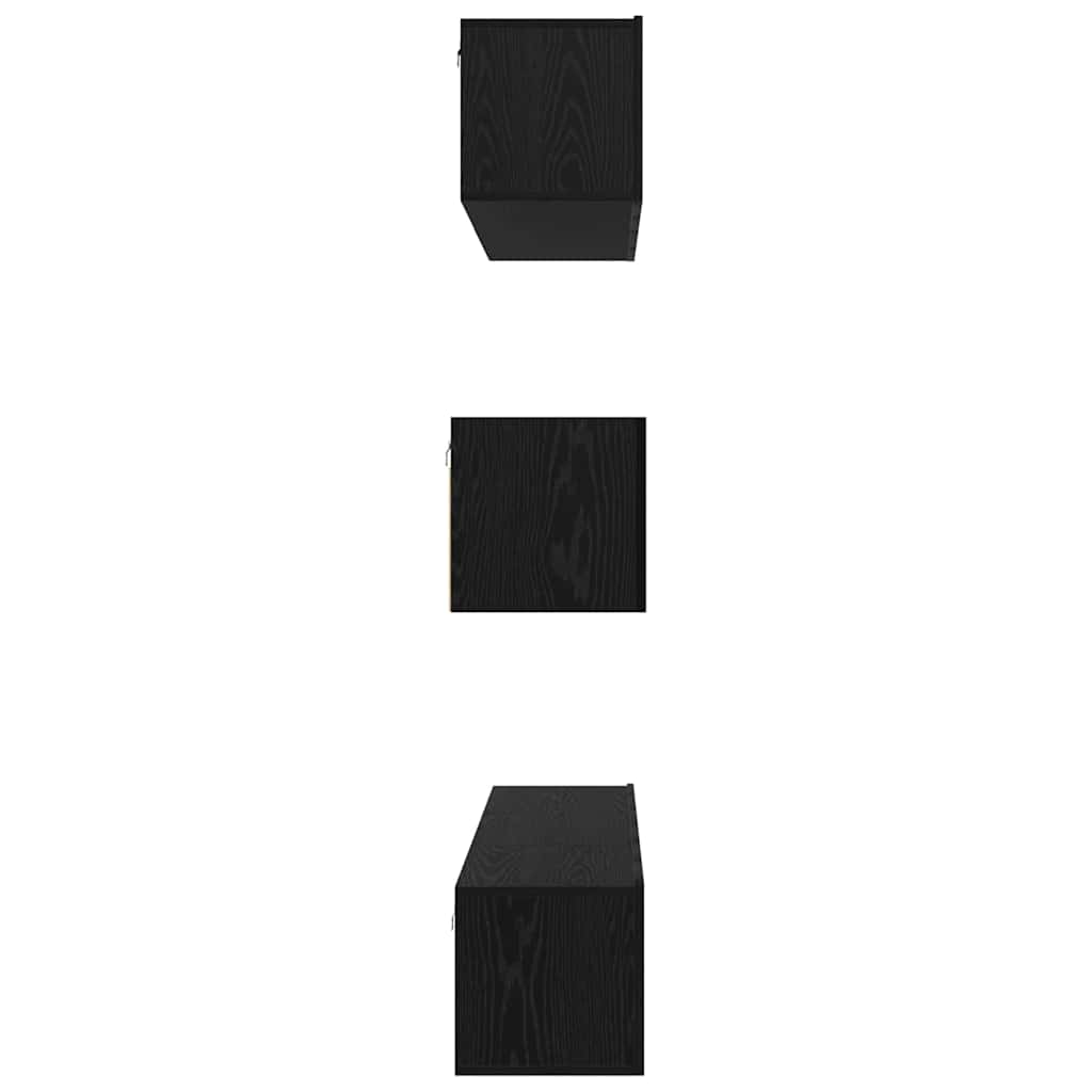 TV Cabinet Set 7 pcs Black oak 80 x 30 x 30 cm Engineered wood