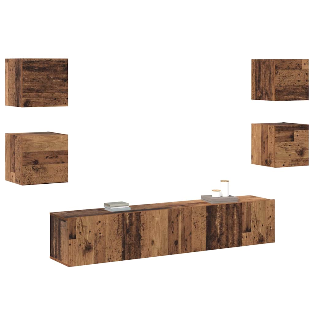 TV Cabinet 6 pcs Brown 160 x 30 x 30 cm Engineered wood