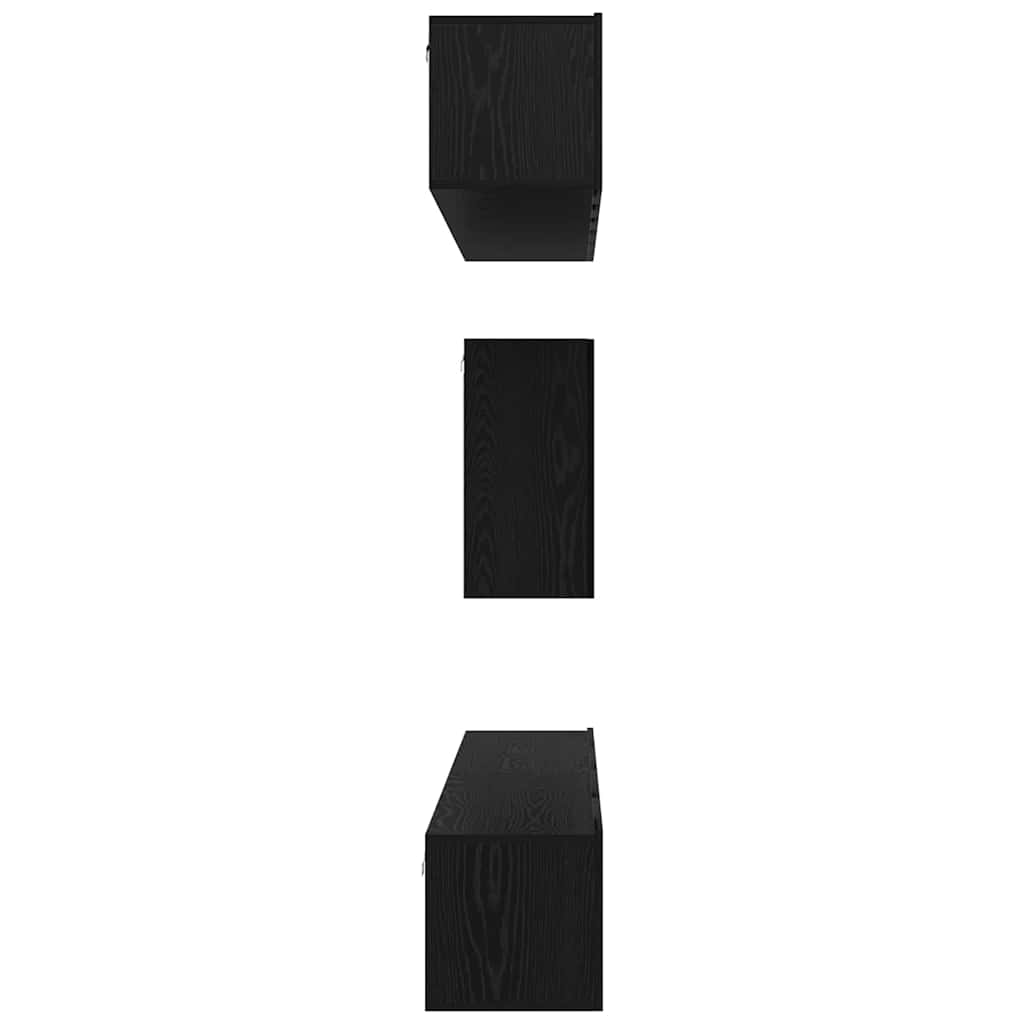 TV Cabinet Set 6 pcs Black oak 100 x 30 x 30 cm Engineered wood