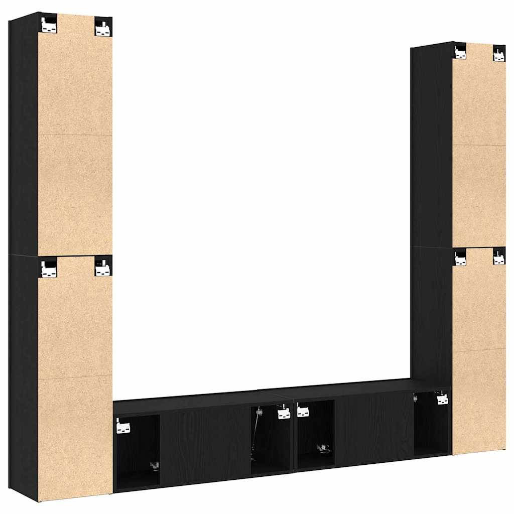 TV Cabinet 6 pcs Black 80 x 30 x 30 cm Engineered wood