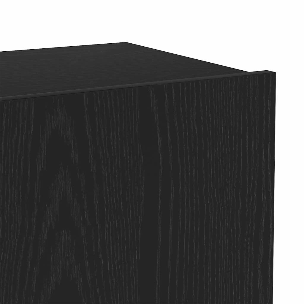 TV Cabinet Set Wall-mounted 6 pcs Black oak 160 x 30 x 30.5 cm