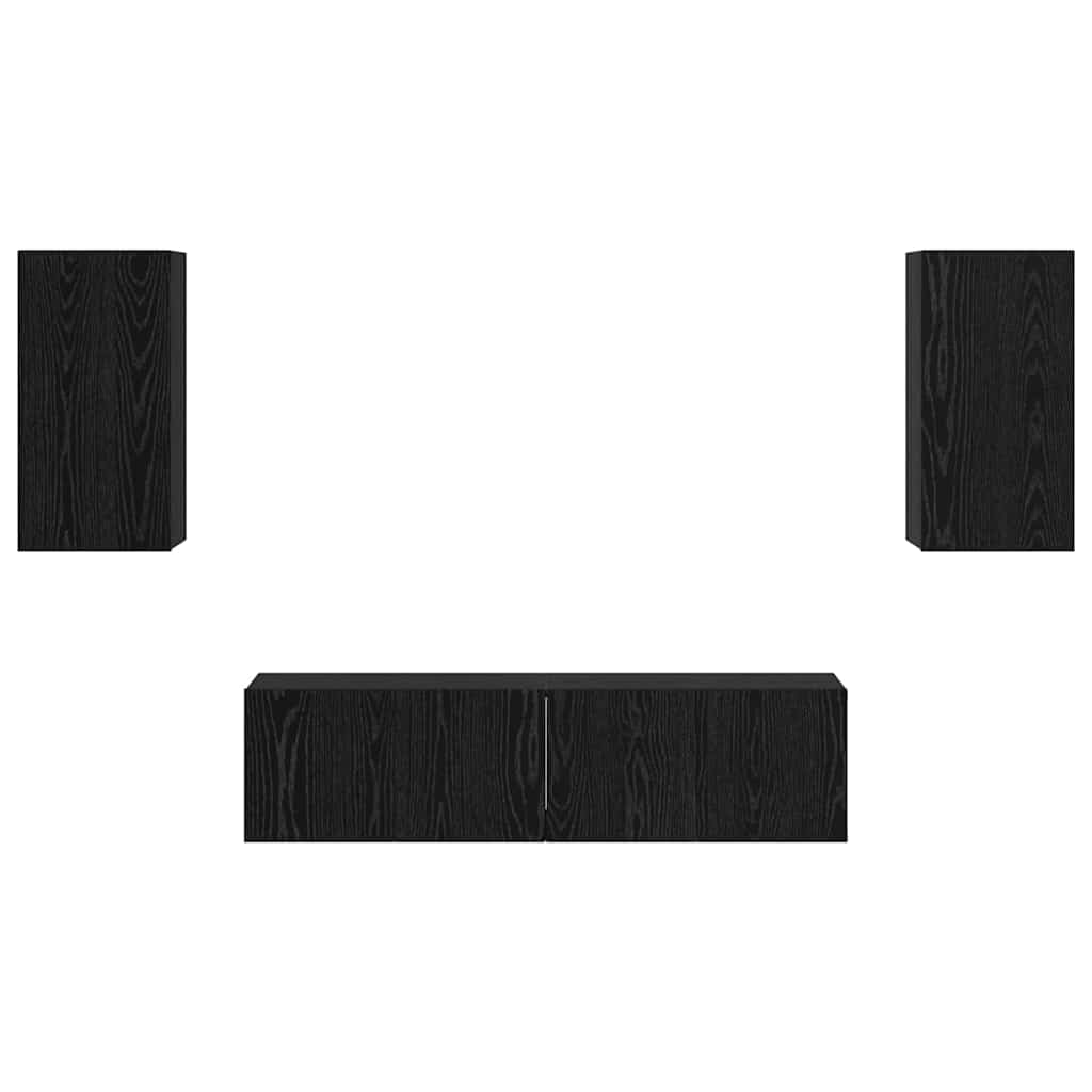 TV Cabinet Set 4 pcs Black oak Medium 30.5 x 30 x 60 cm
