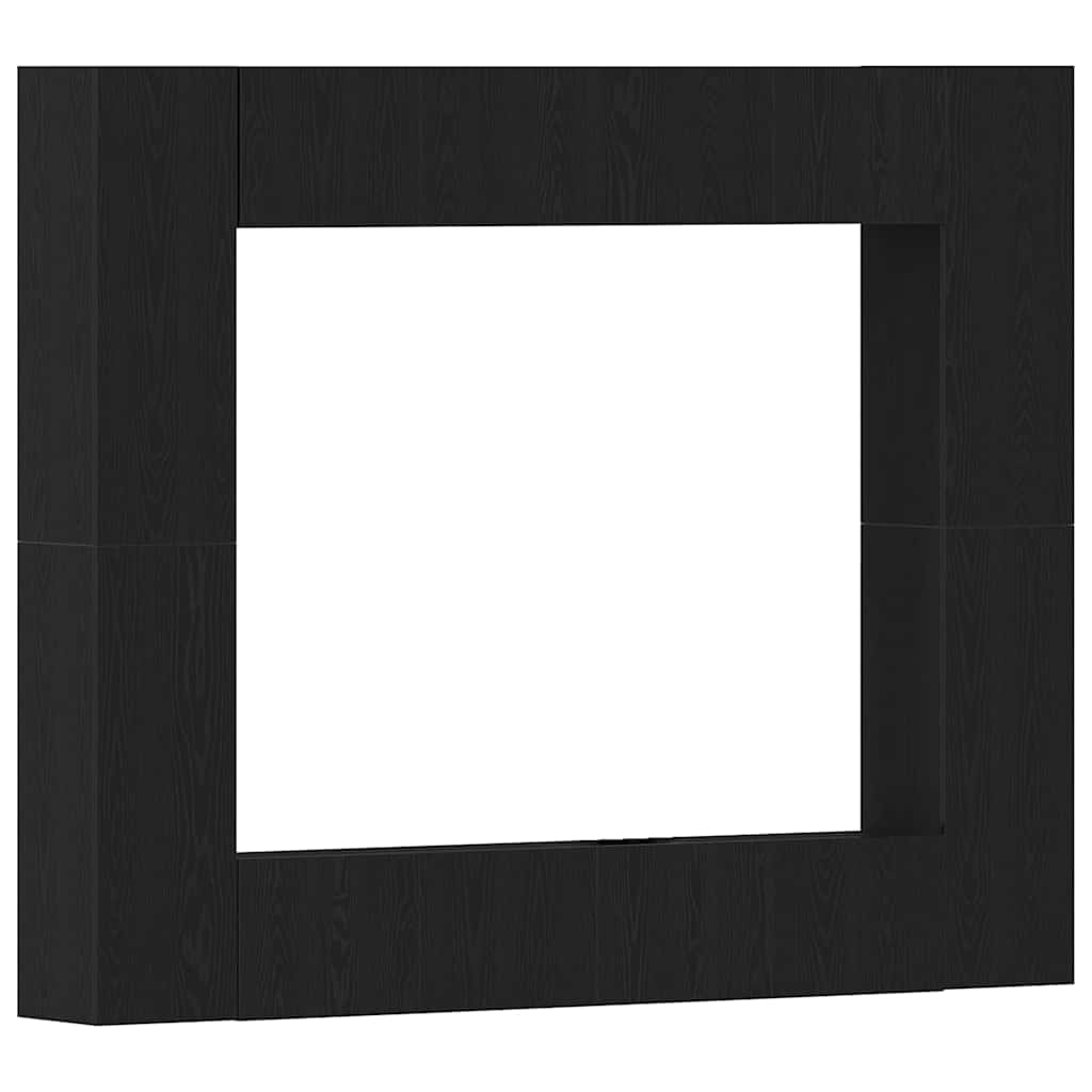 TV Cabinet Set 8 pcs Black oak Medium Engineered wood