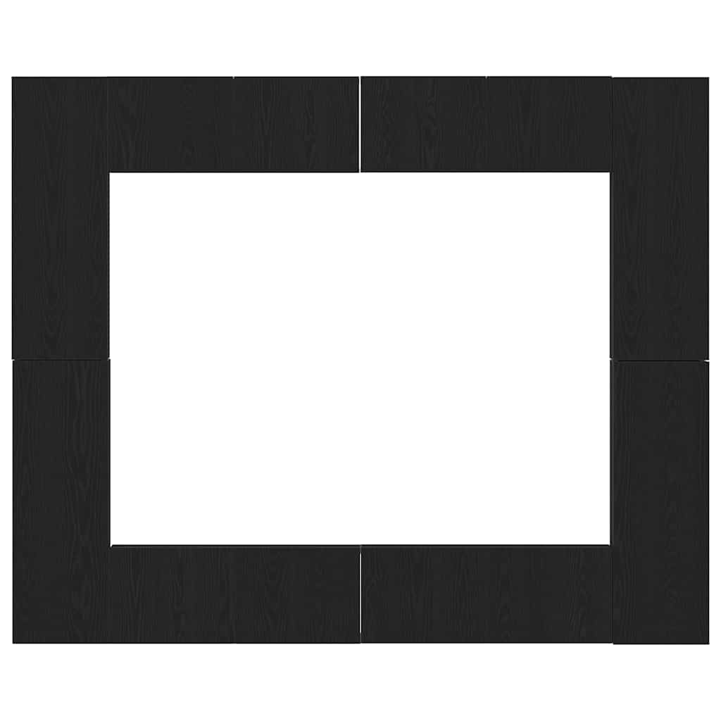 TV Cabinet Set 8 pcs Black oak Medium Engineered wood
