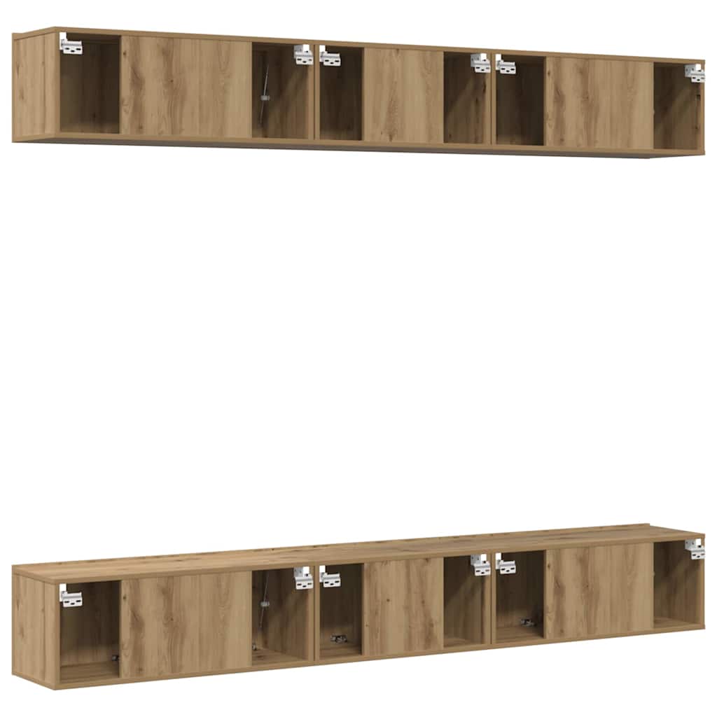 TV Cabinet Set Wall-mounted 6 pcs Artisan oak 80 x 30 x 30 cm