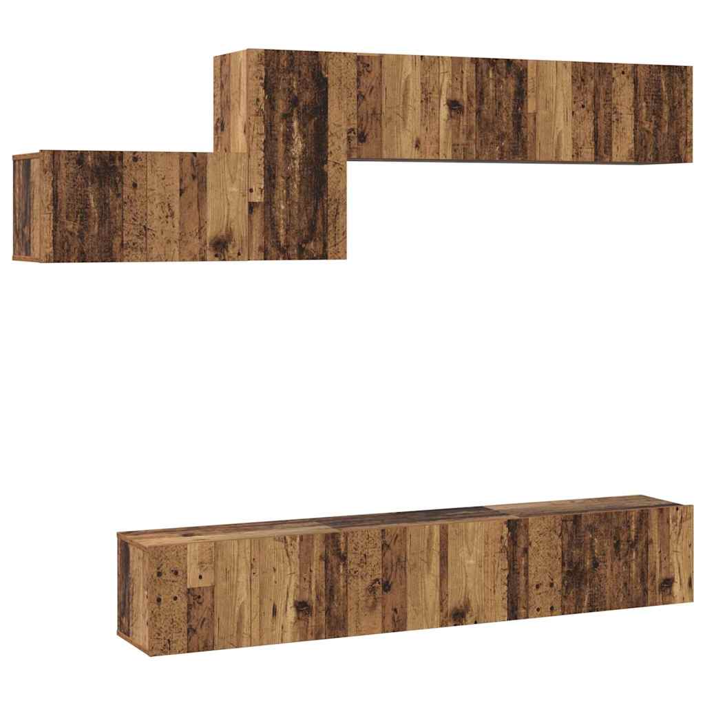 TV Cabinet Set 7 pcs Old wood 60 x 30 x 30 cm Engineered wood