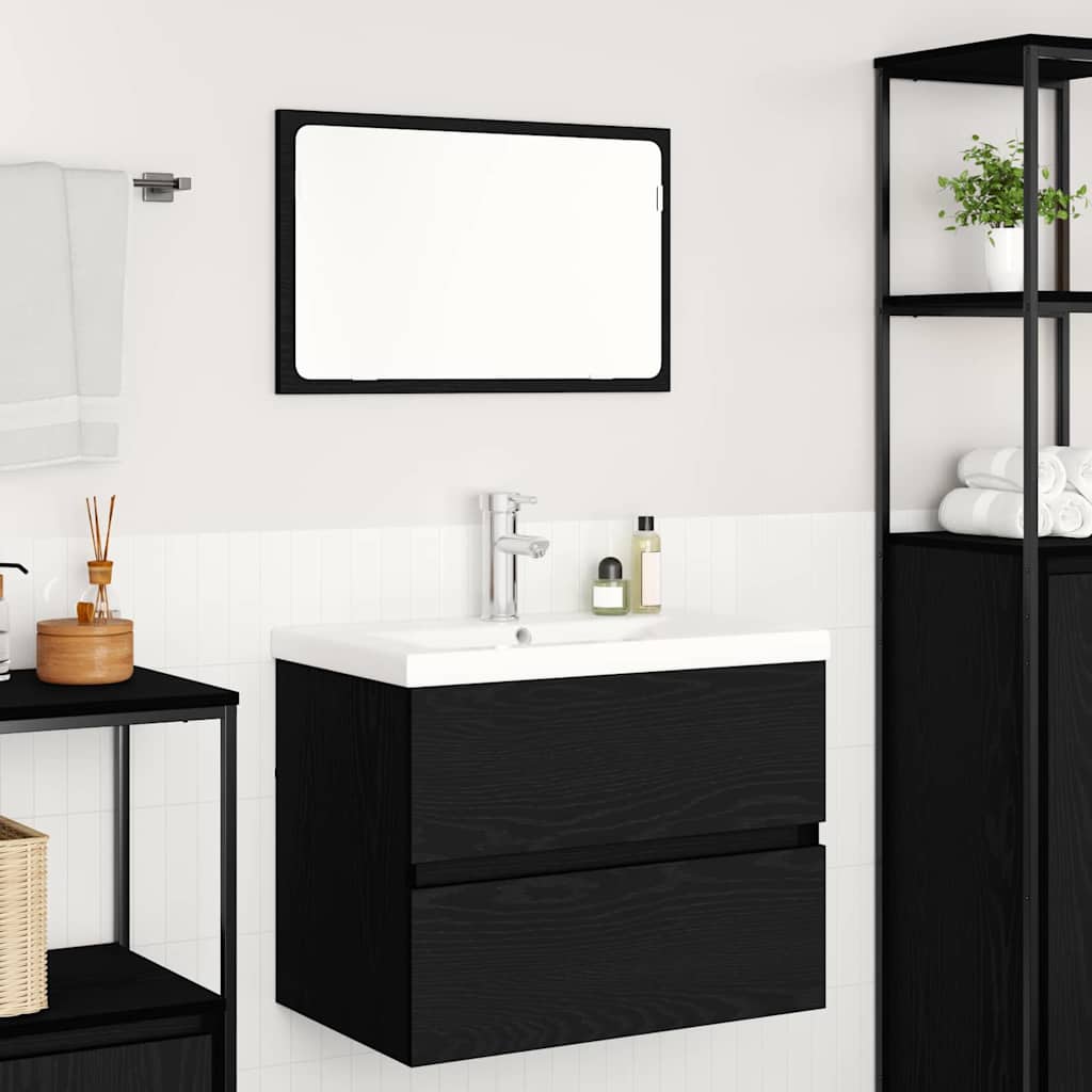 Bathroom Furniture Set 3 pcs Black oak 60 x 38.5 x 45 cm