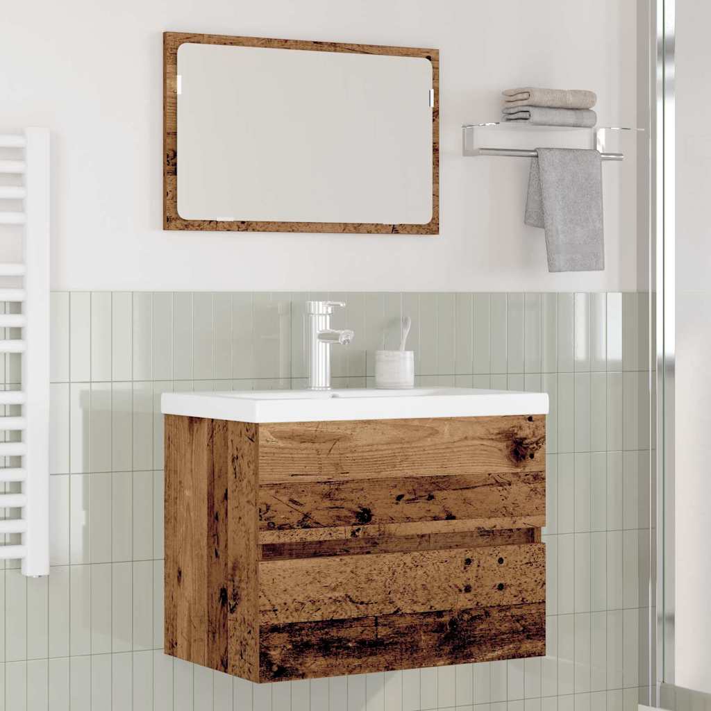 Bathroom Furniture Set 3 pcs Old wood 60 x 38.5 x 45 cm