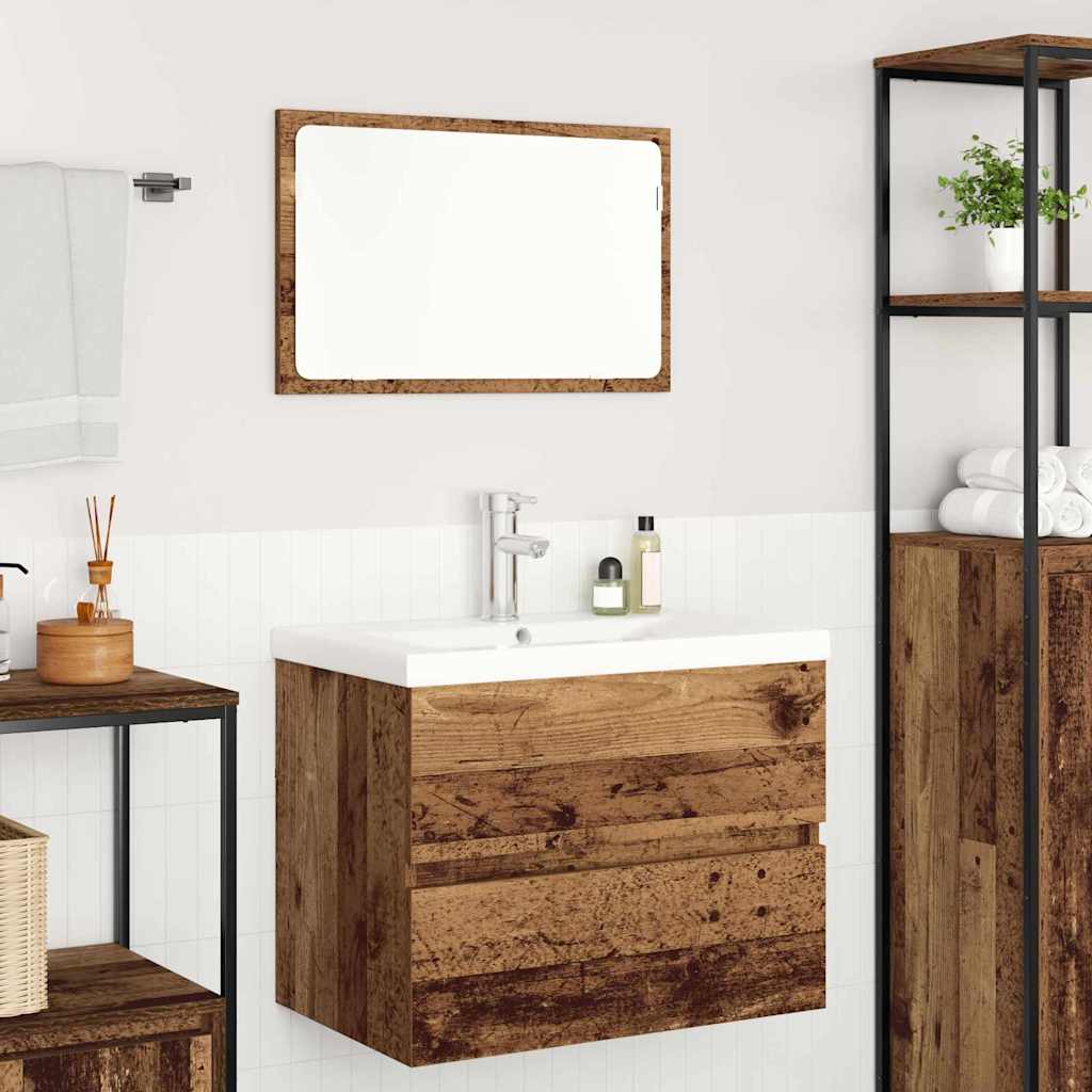 Bathroom Furniture Set 3 pcs Old wood 60 x 38.5 x 45 cm