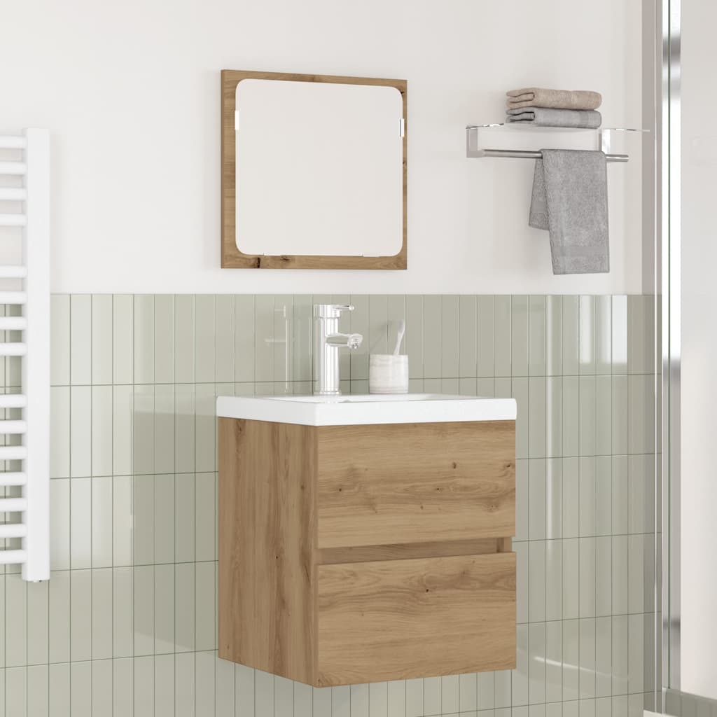 Bathroom Furniture Set 3 pcs Black oak and White Standard