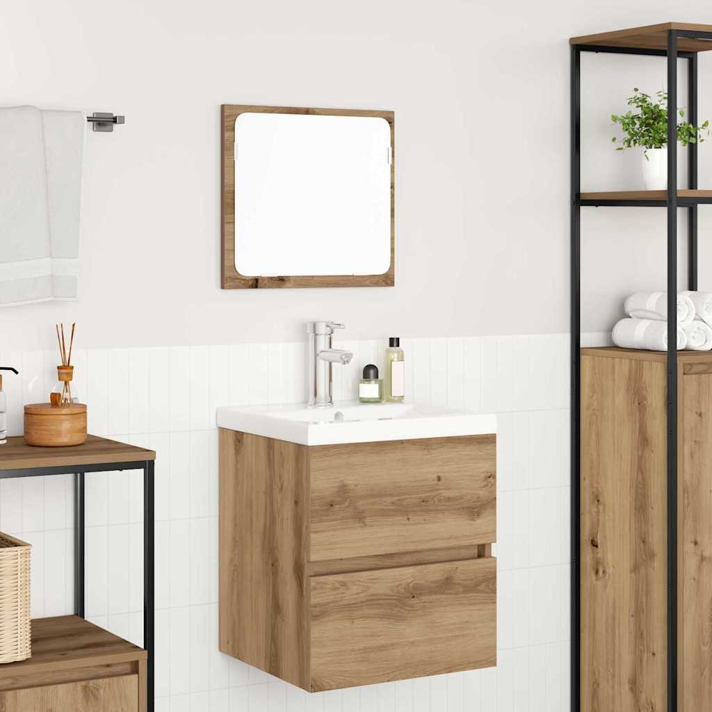 Bathroom Furniture Set 3 pcs Black oak and White Standard