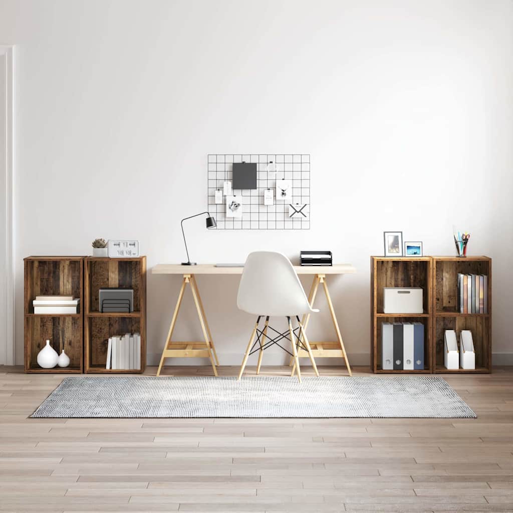 TV Cabinet Set 4 pcs Old wood 37 x 35 x 72 cm Engineered wood