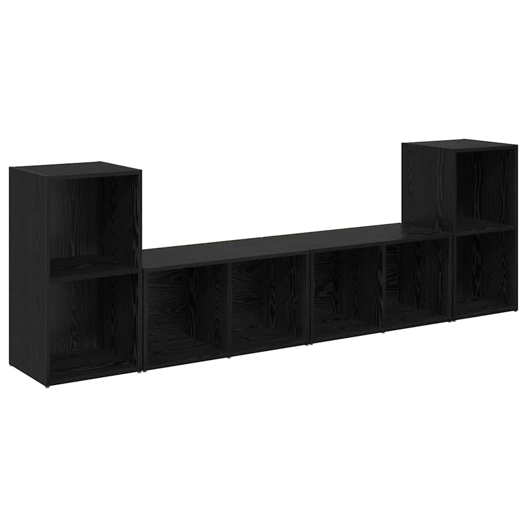 TV Cabinet Set 4 pcs Black oak 37 x 35 x 72 cm Engineered wood