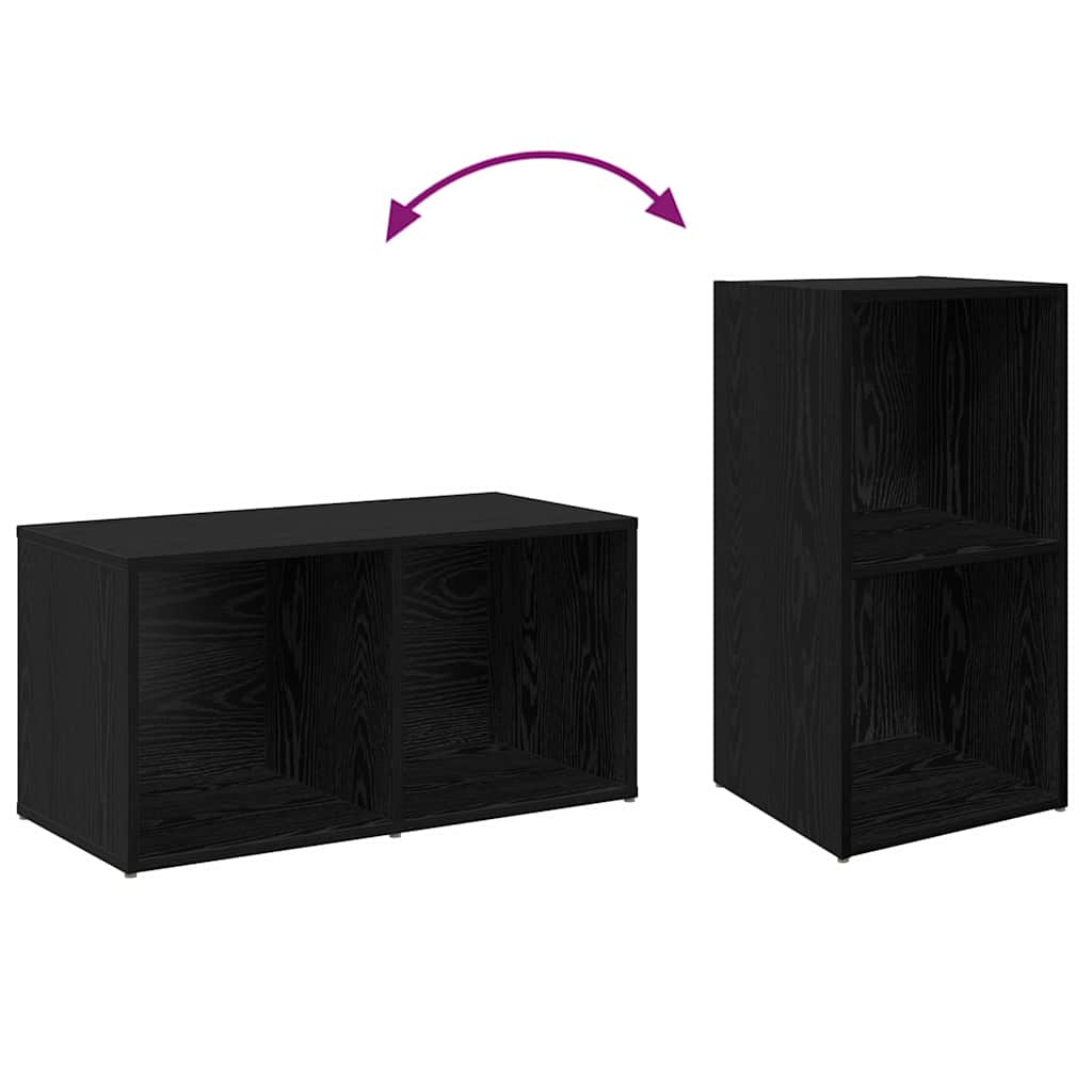TV Cabinet Set 4 pcs Black oak 37 x 35 x 72 cm Engineered wood