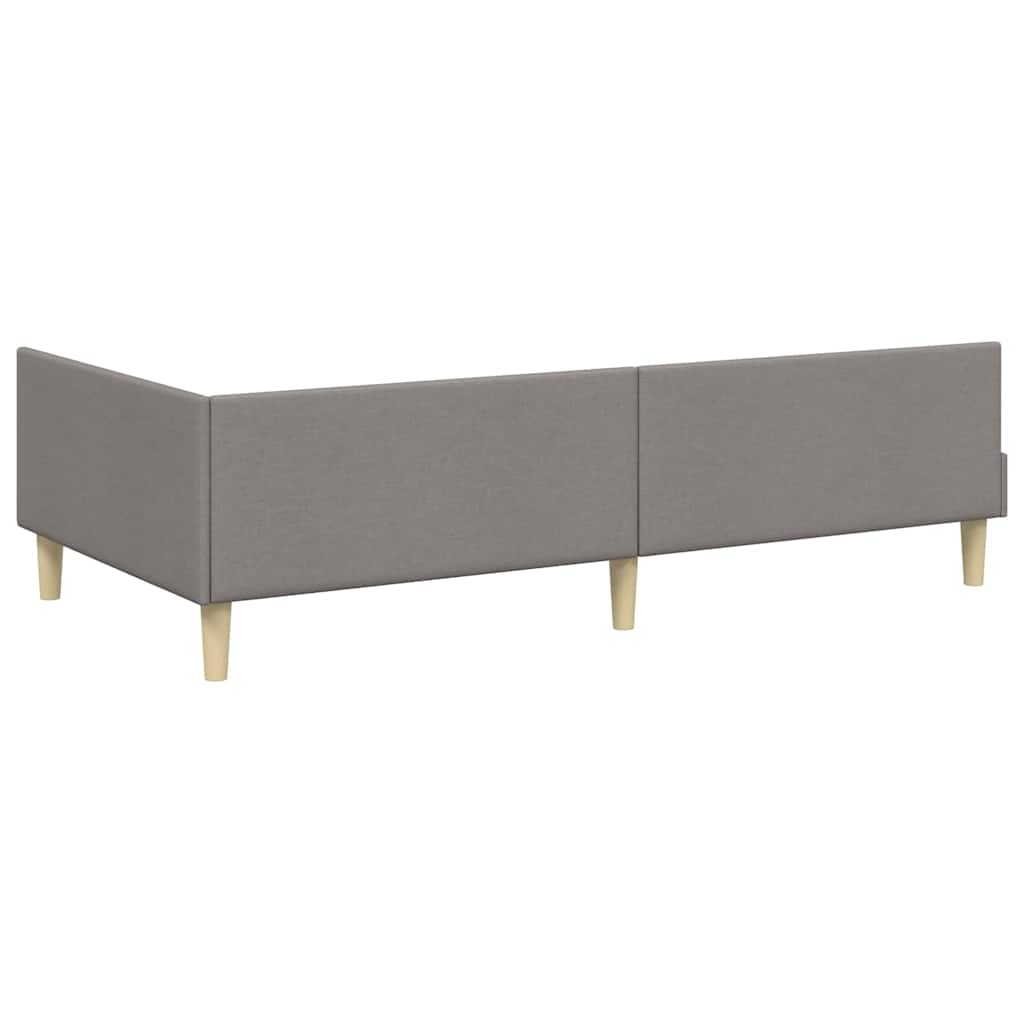 Corner Bed Frame with Headboard Taupe 100 x 200 cm Fabric