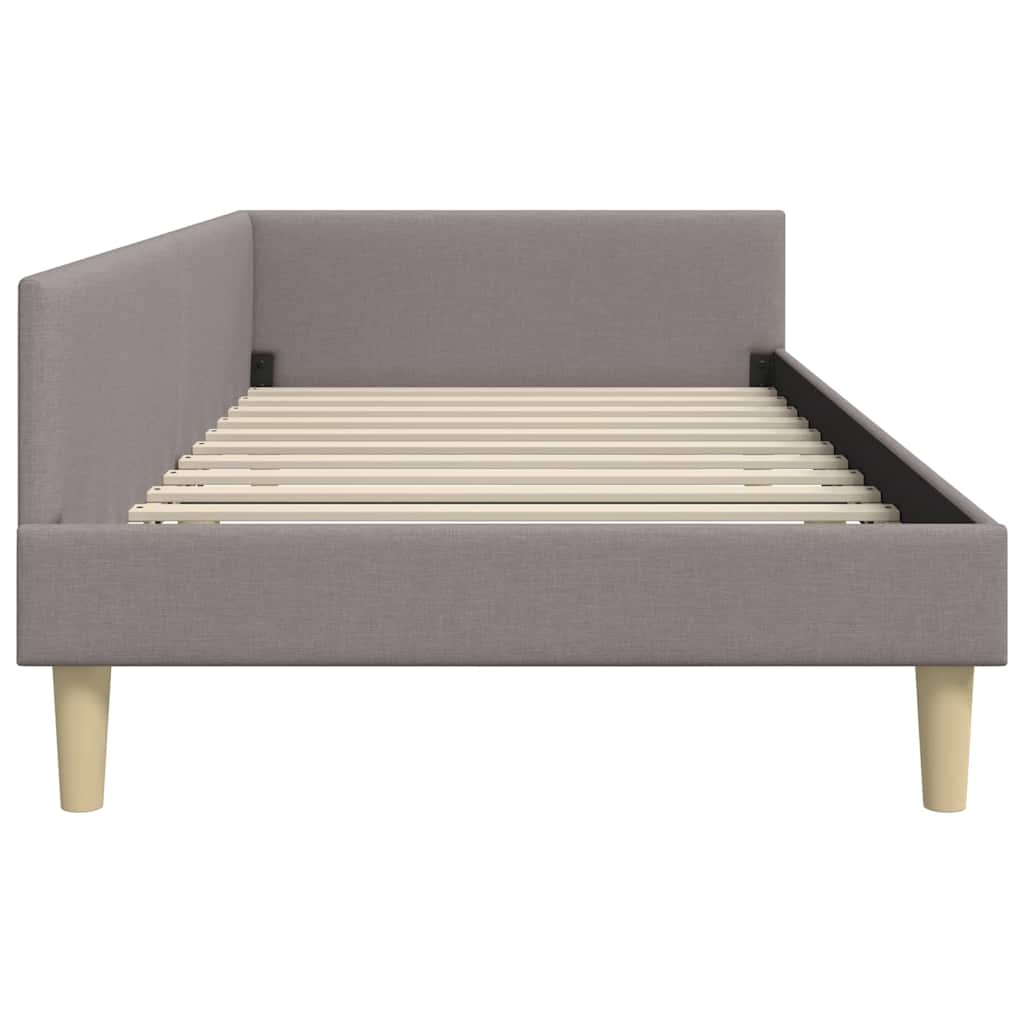 Corner Bed Frame with Headboard Taupe 100 x 200 cm Fabric
