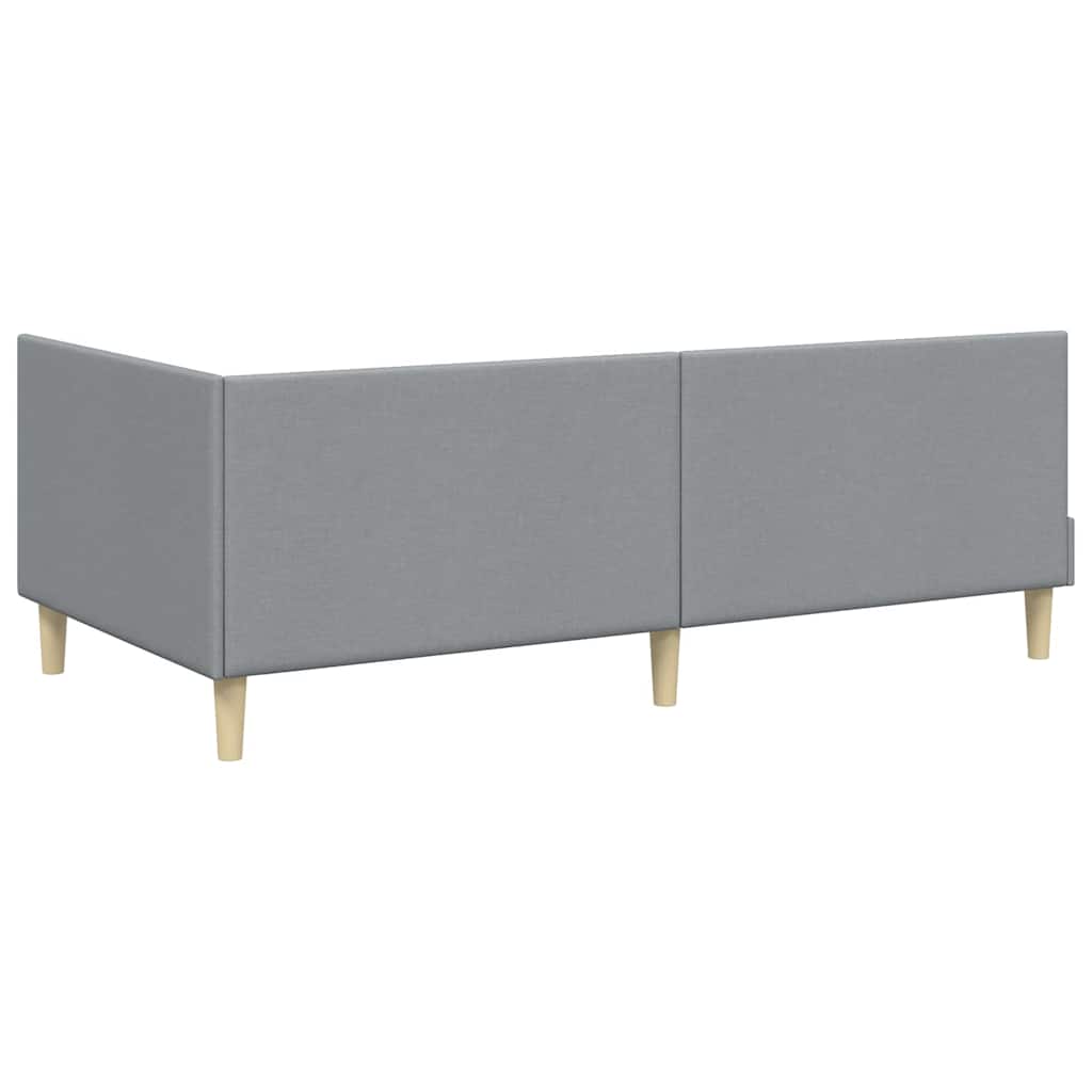 Corner Bed Frame Other with Headboard Light grey 90 x 200 cm