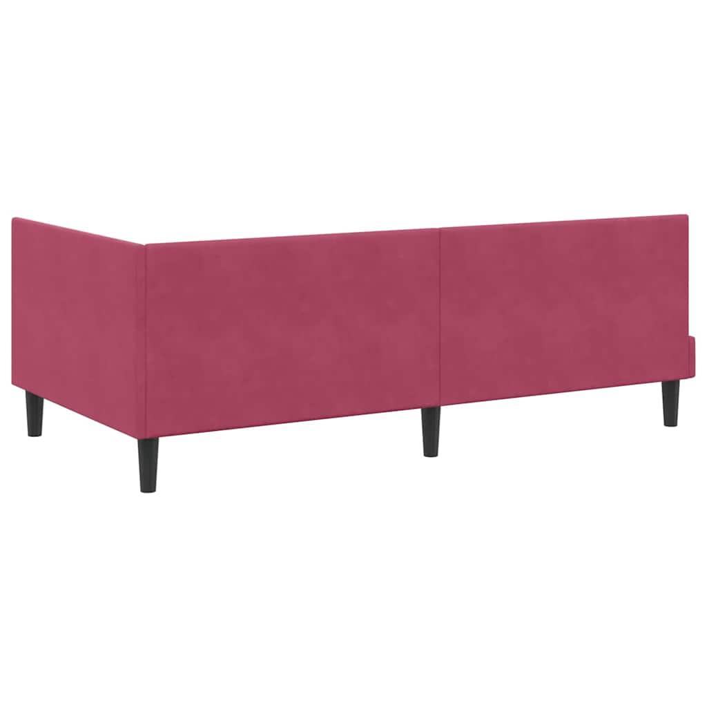 Corner Bed Frame with Headboard Wine red 100 x 200 cm Velvet