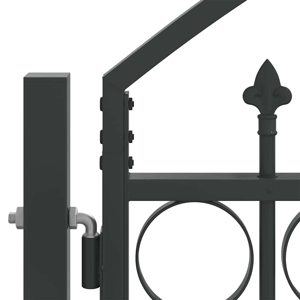 Fence gate with Lock Grey 300 x 125 cm Steel