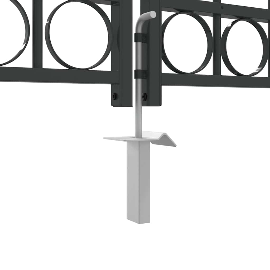 Fence gate with Lock Grey 300 x 175 cm Steel