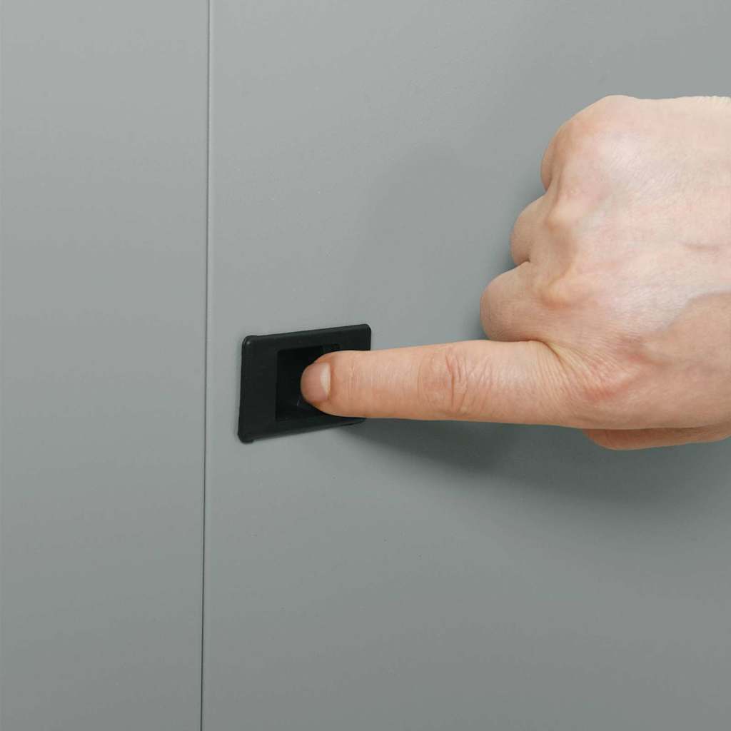 Network Cabinet with Storage Grey 60 x 45 x 28 cm Steel