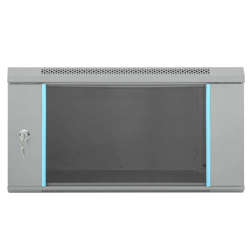 Network Cabinet with Storage Grey 60 x 60 x 35 cm Steel