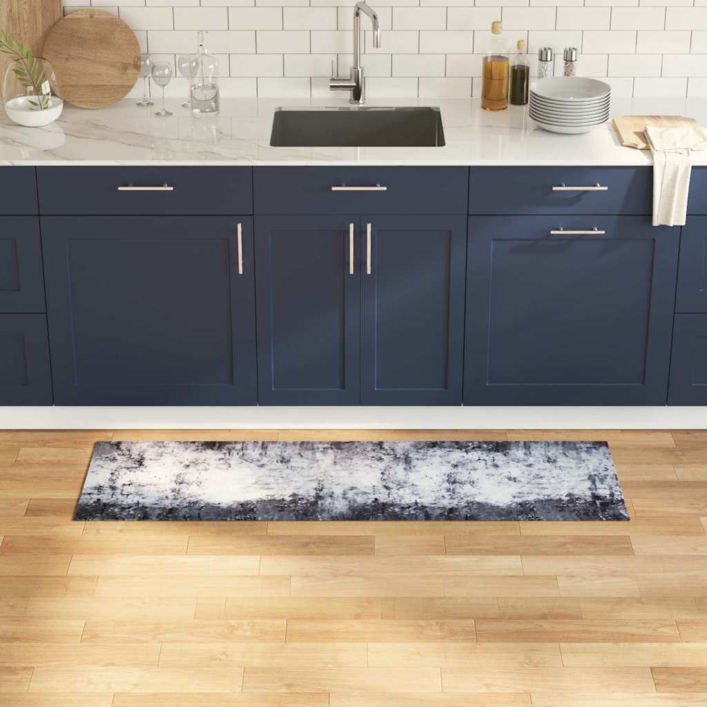 Kitchen Mat Grey 150 x 45 cm Velvet