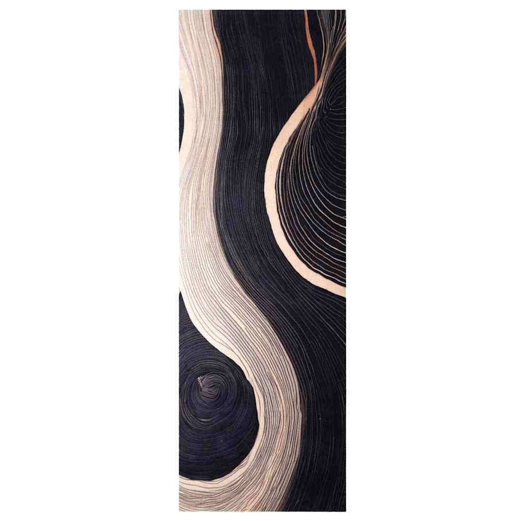 Kitchen Mat Art Deco Black 180 x 60 cm Velvet