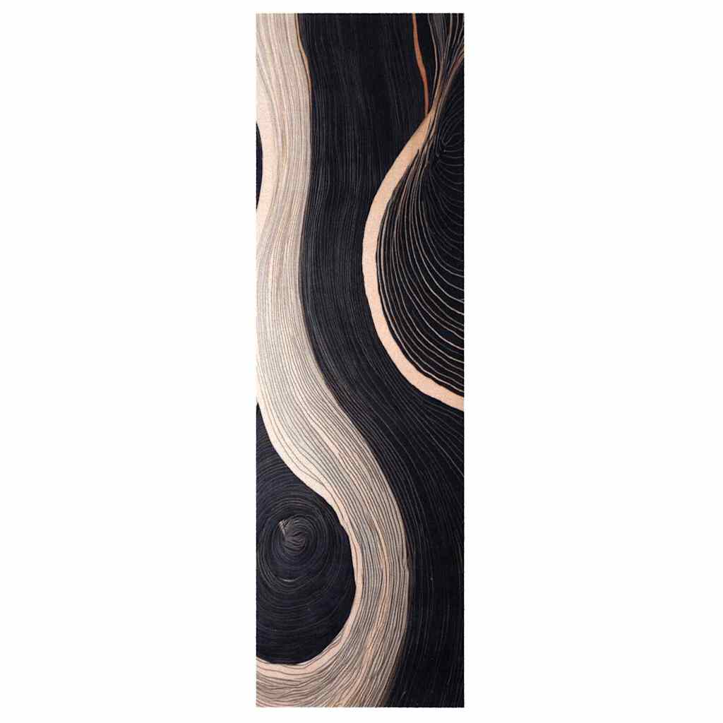 Kitchen Mat Art Deco Black 150 x 45 cm Velvet