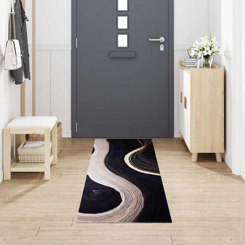 Kitchen Mat Art Deco Black 300 x 60 cm Velvet