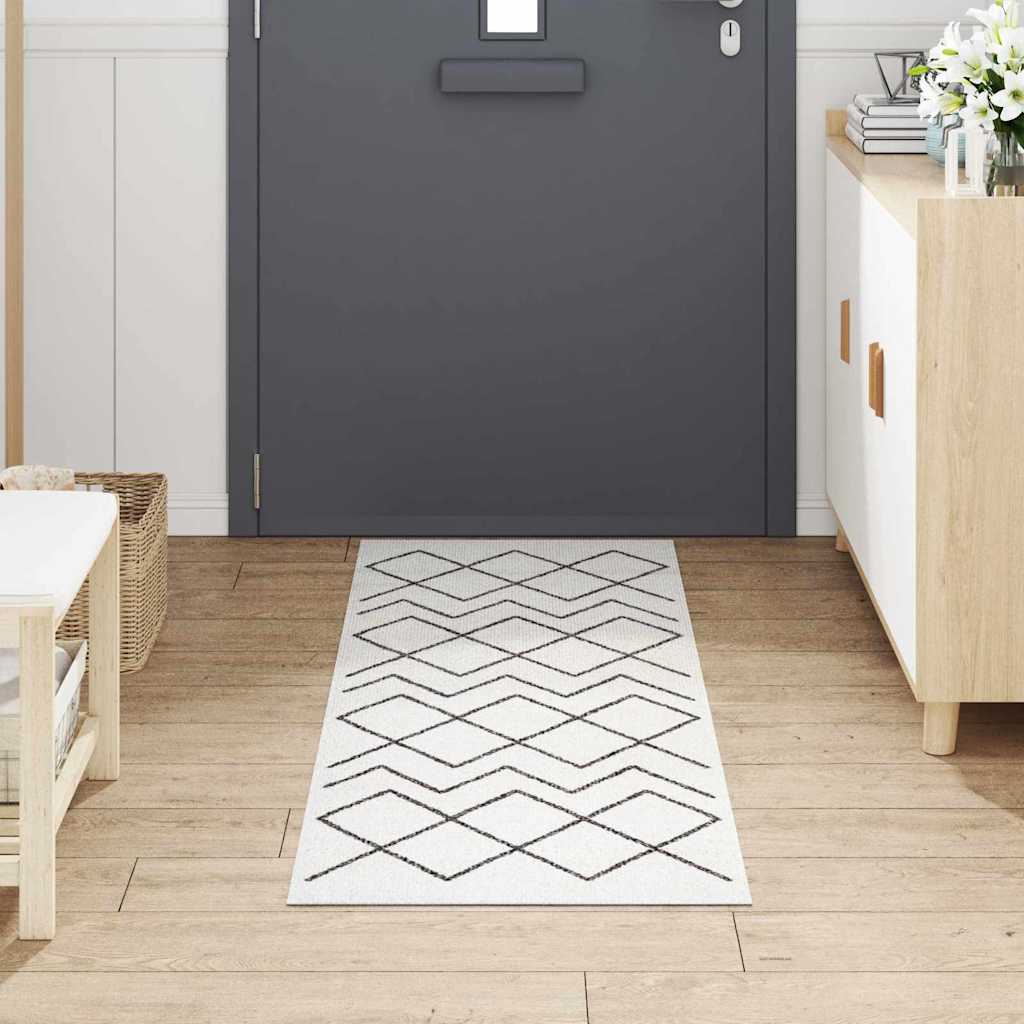 Kitchen Mat White 180 x 60 cm Velvet