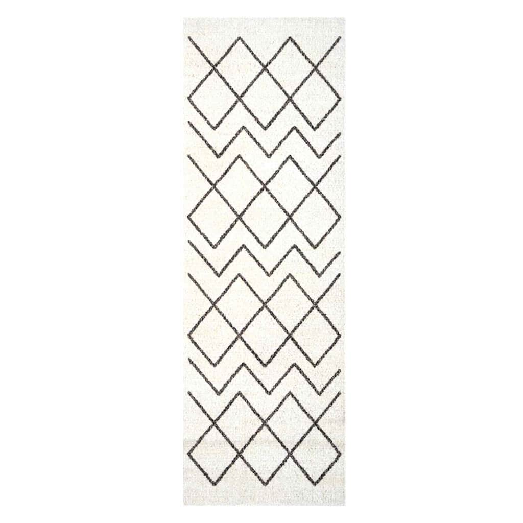 Kitchen Mat White 180 x 60 cm Velvet