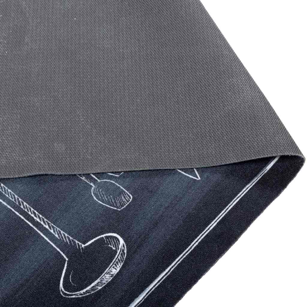 Kitchen Mat Toile Black 180 x 60 cm Velvet