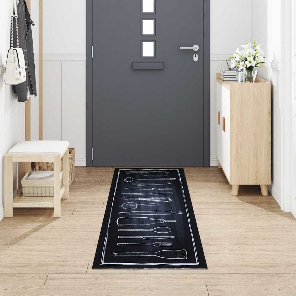 Kitchen Mat Toile Black 300 x 60 cm Velvet