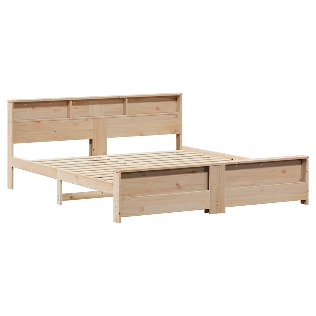 Bed Frame with Headboard Brown 180 x 200 cm Solid pine wood