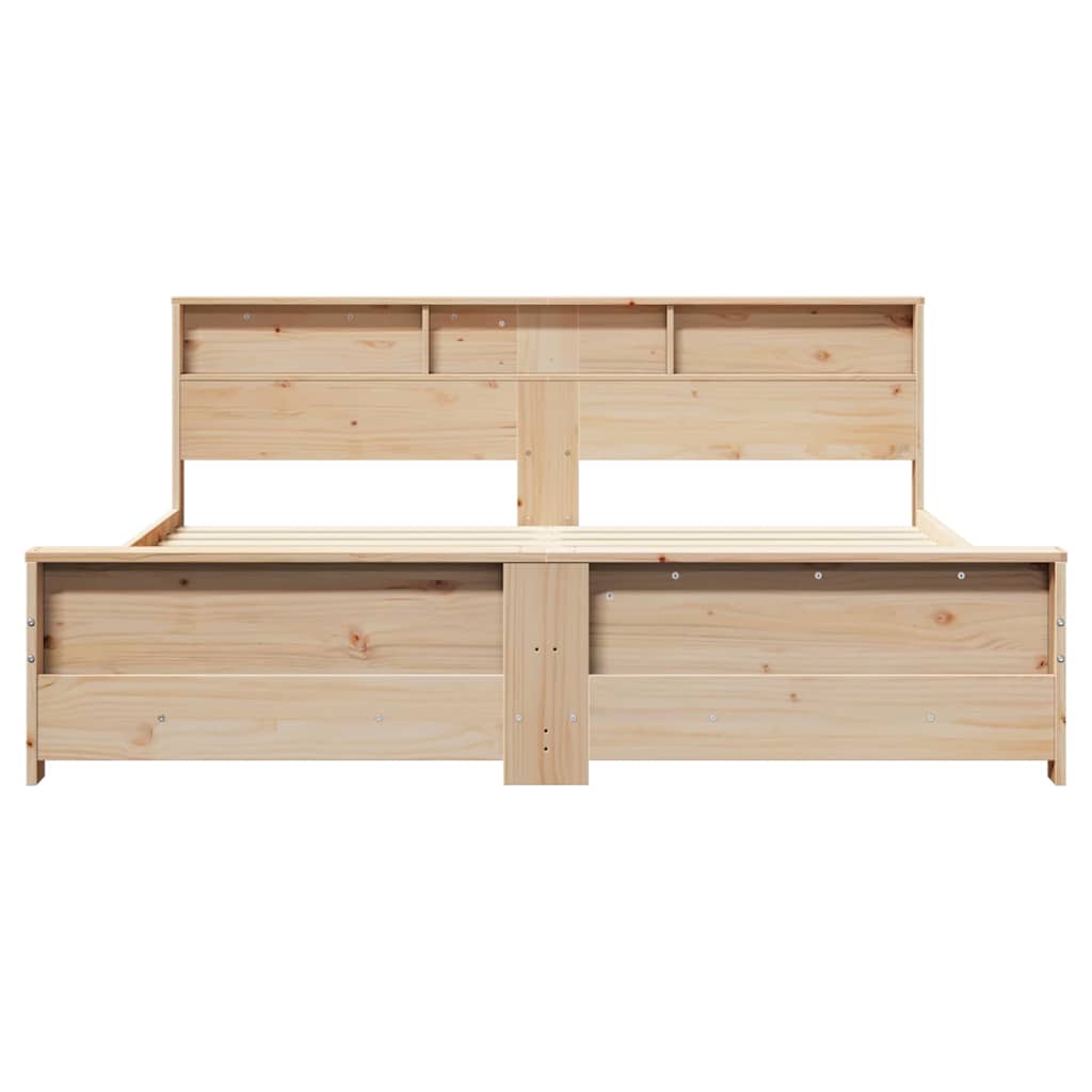 Bed Frame with Headboard Brown 180 x 200 cm Solid pine wood