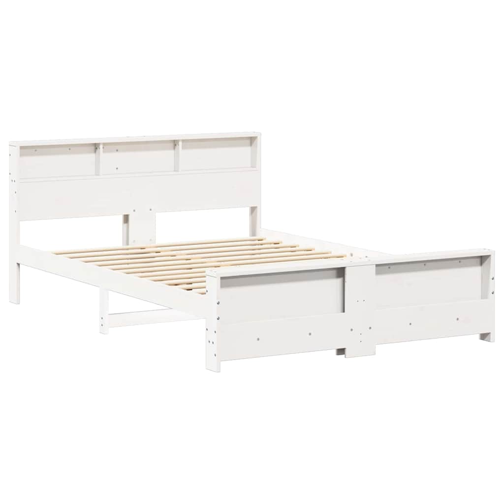 Bed Frame with Headboard White 160 x 200 cm Solid pine wood
