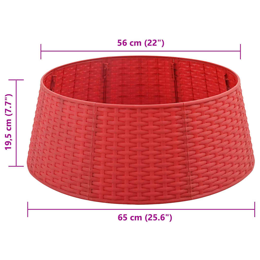 ChristmasTreeSkirt Red Ø 65 x 23 cm Plastic
