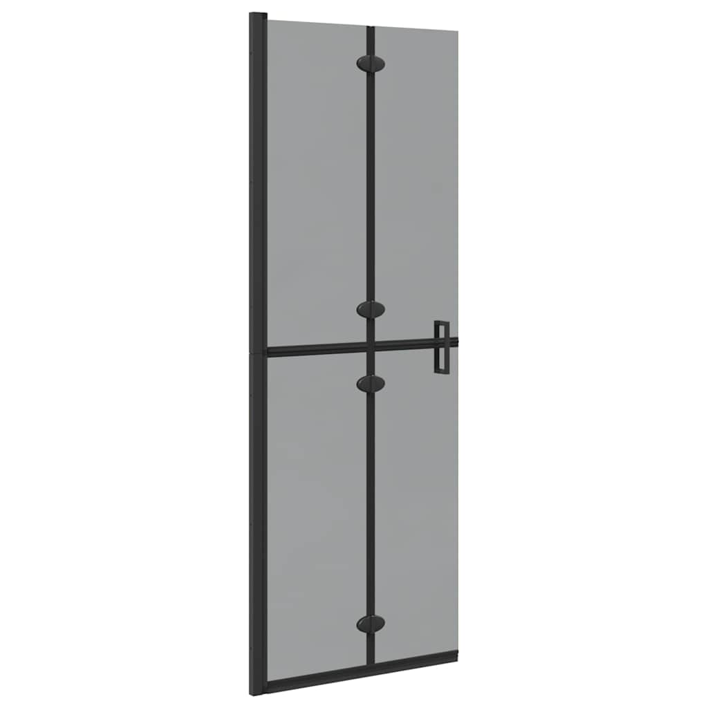 Walk-in shower wall Black and dark transparent 70 x 190 cm