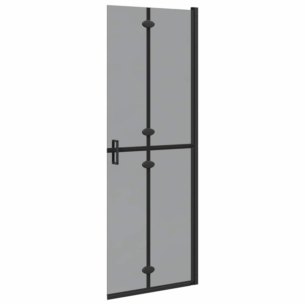 Walk-in shower wall Black and dark transparent 70 x 190 cm