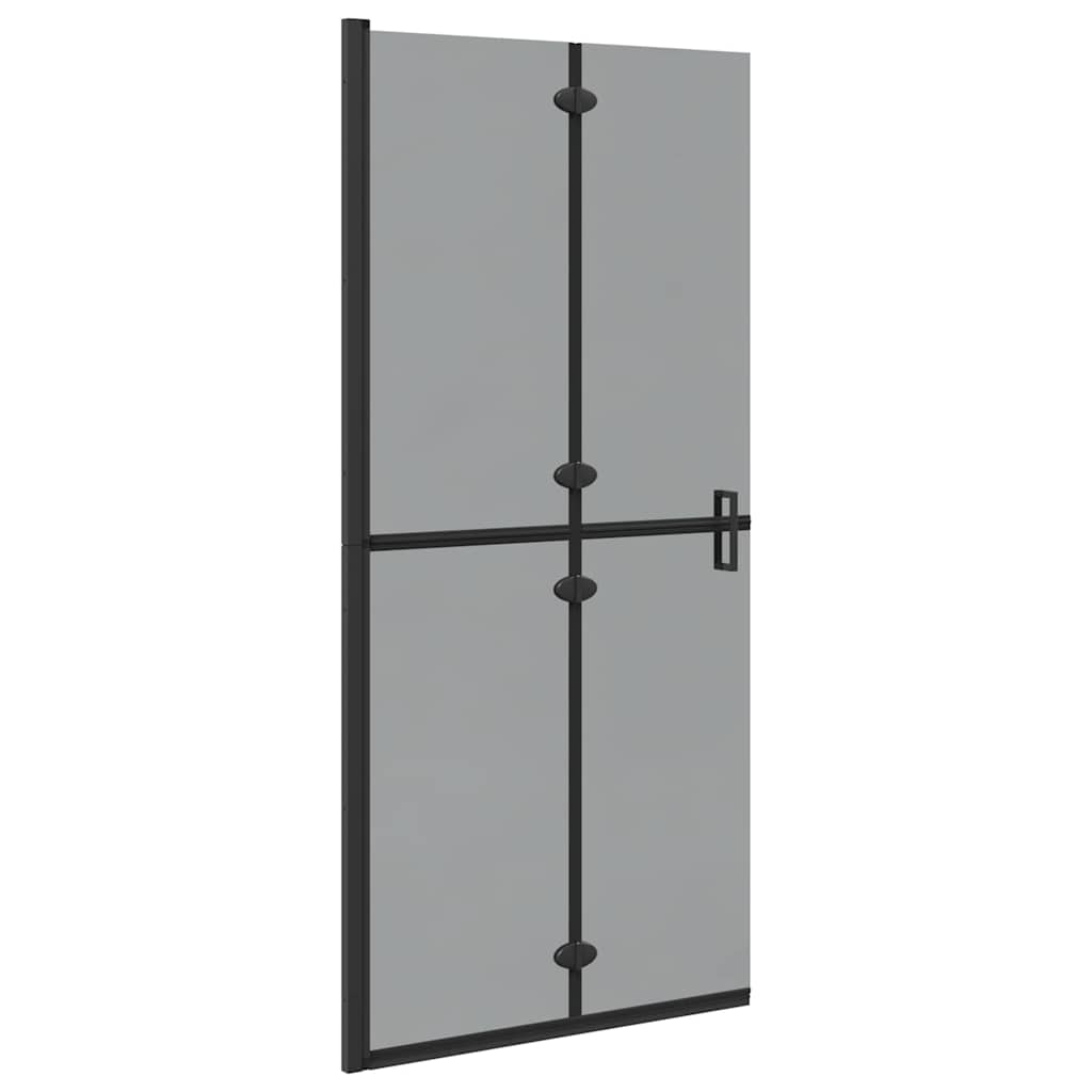 Walk-in shower wall Black and dark transparent 90 x 190 cm