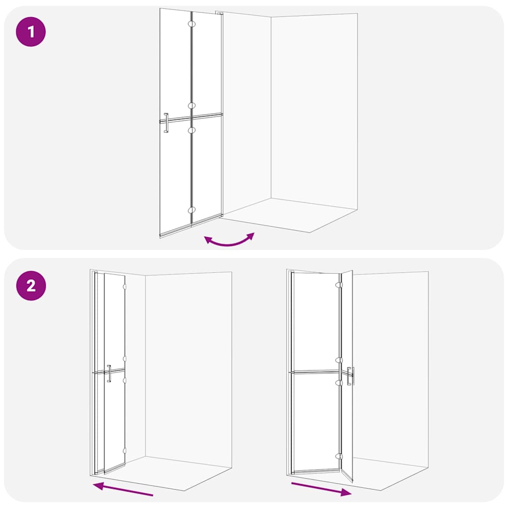 Walk-in shower wall Black and dark transparent 90 x 190 cm
