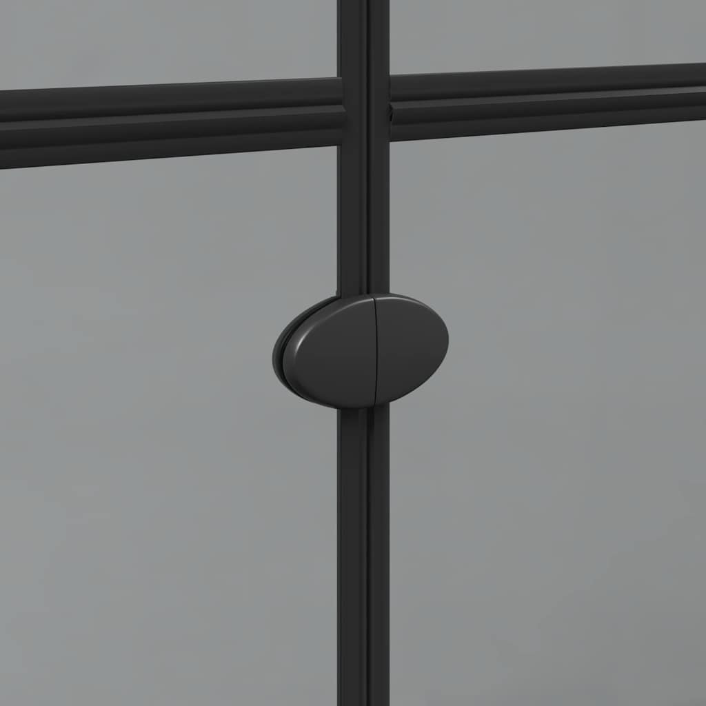 Walk-in shower wall Black and dark transparent 120 x 190 cm
