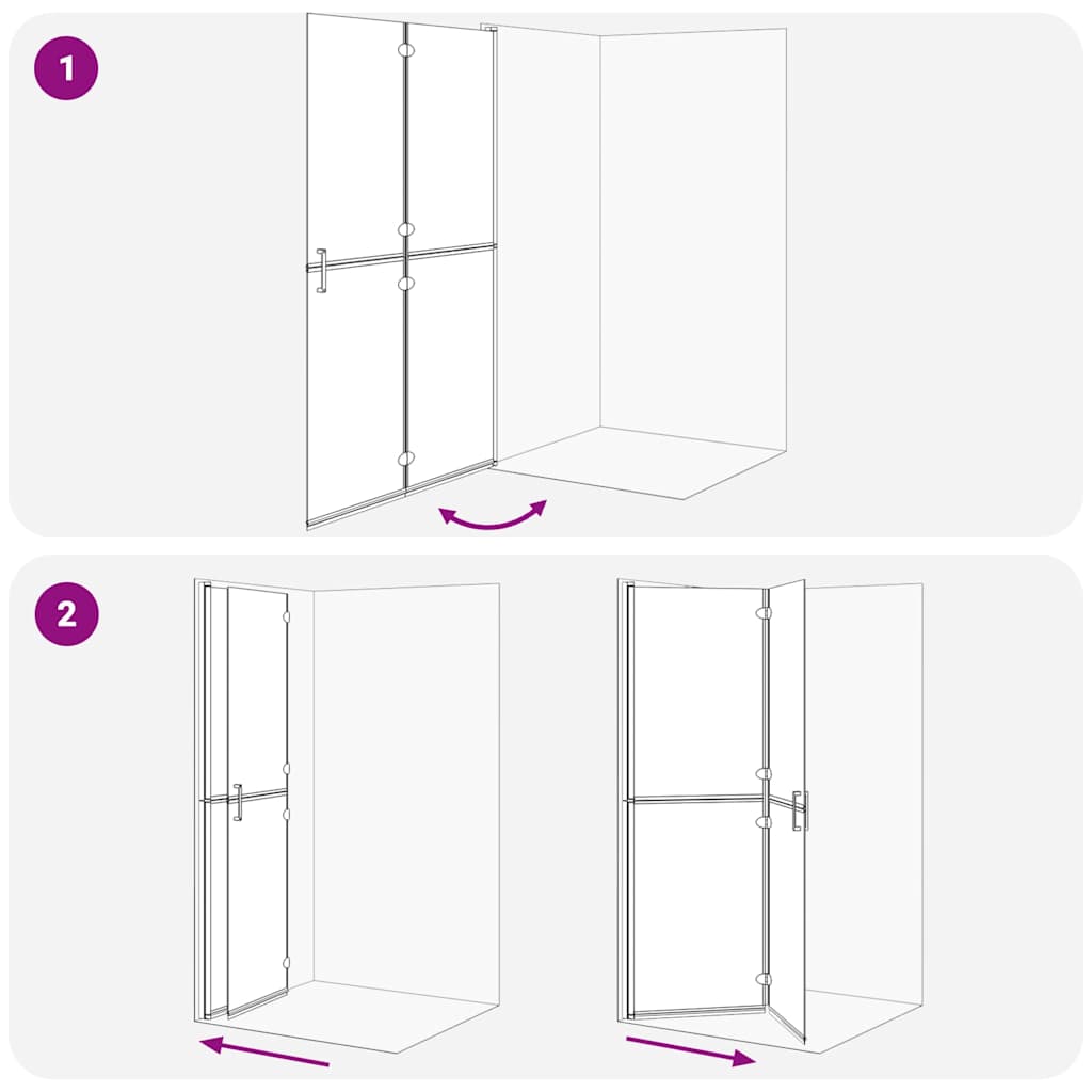 Walk-in shower wall Black and dark transparent 120 x 190 cm