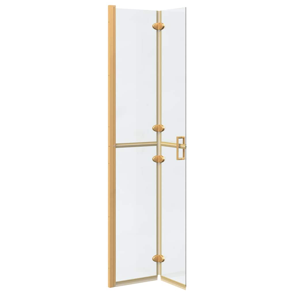 Walk-in shower wall Folding Gold and transparent 70 x 190 cm